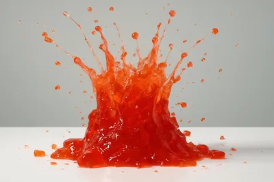 Red Liquid Splash Crown On White Surface