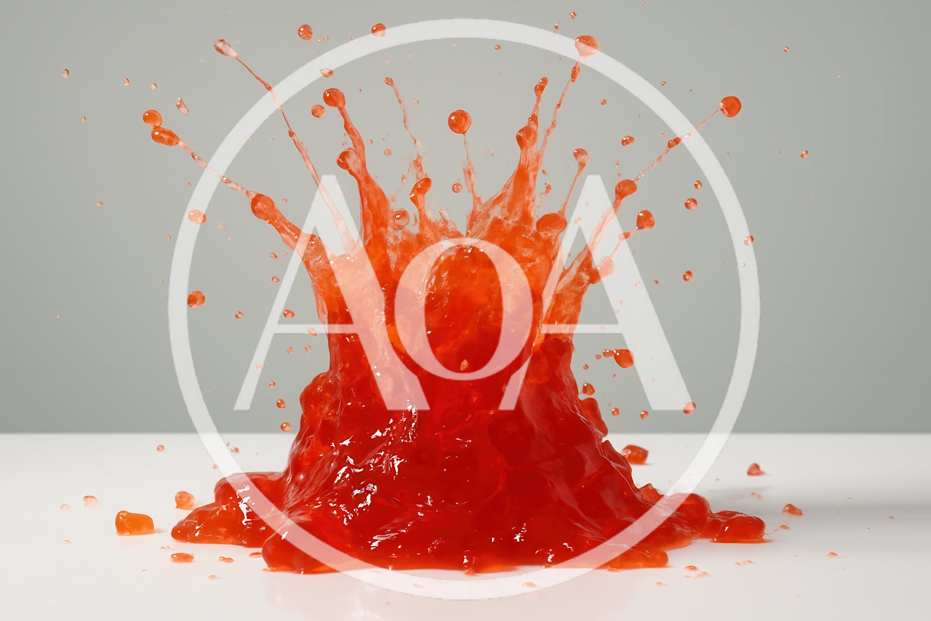 Red Liquid Splash Crown On White Surface