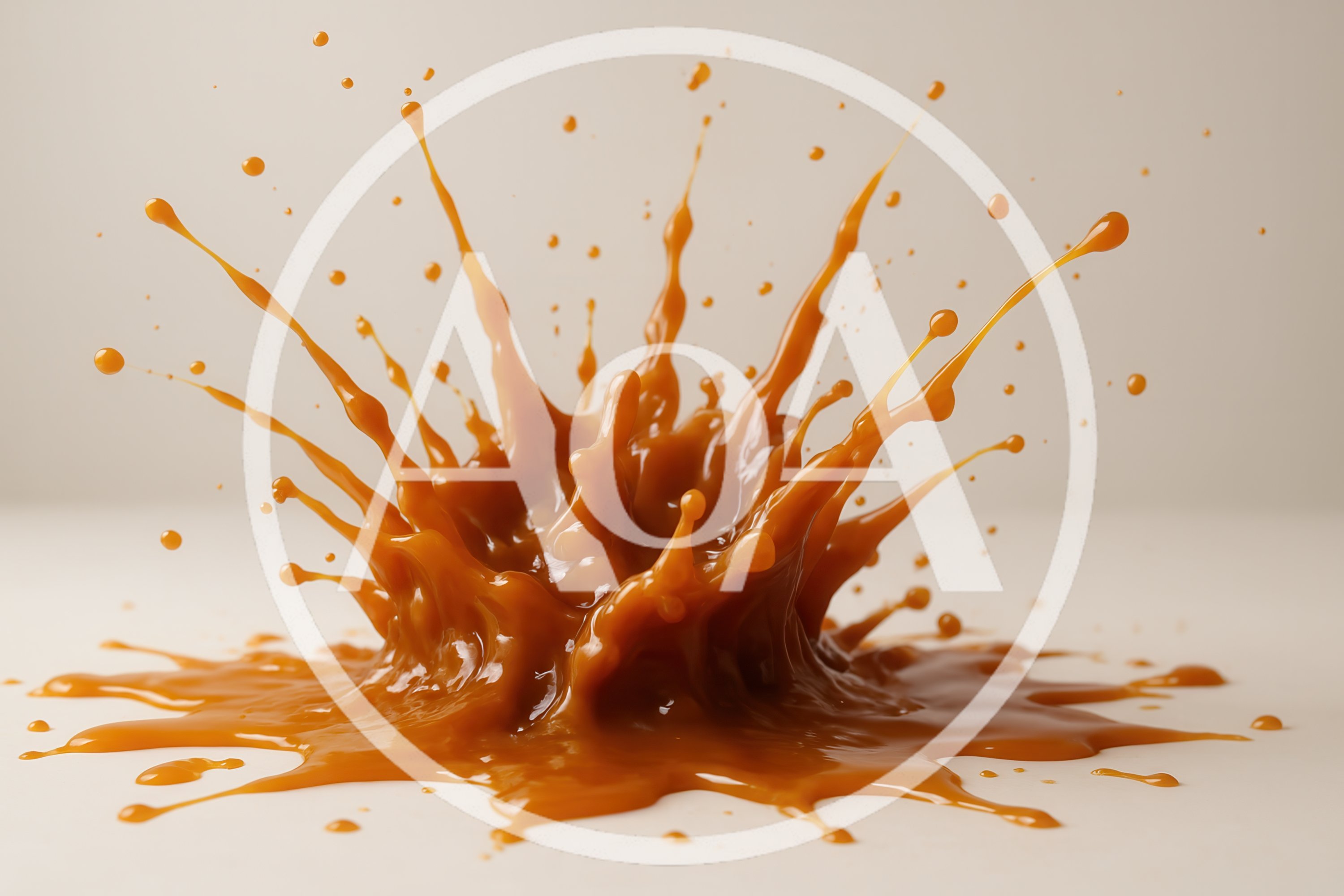Caramel Liquid Splash Crown On White Background