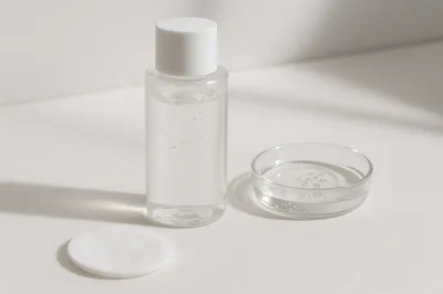 Clear Skincare Toner Bottle With Cotton Pad