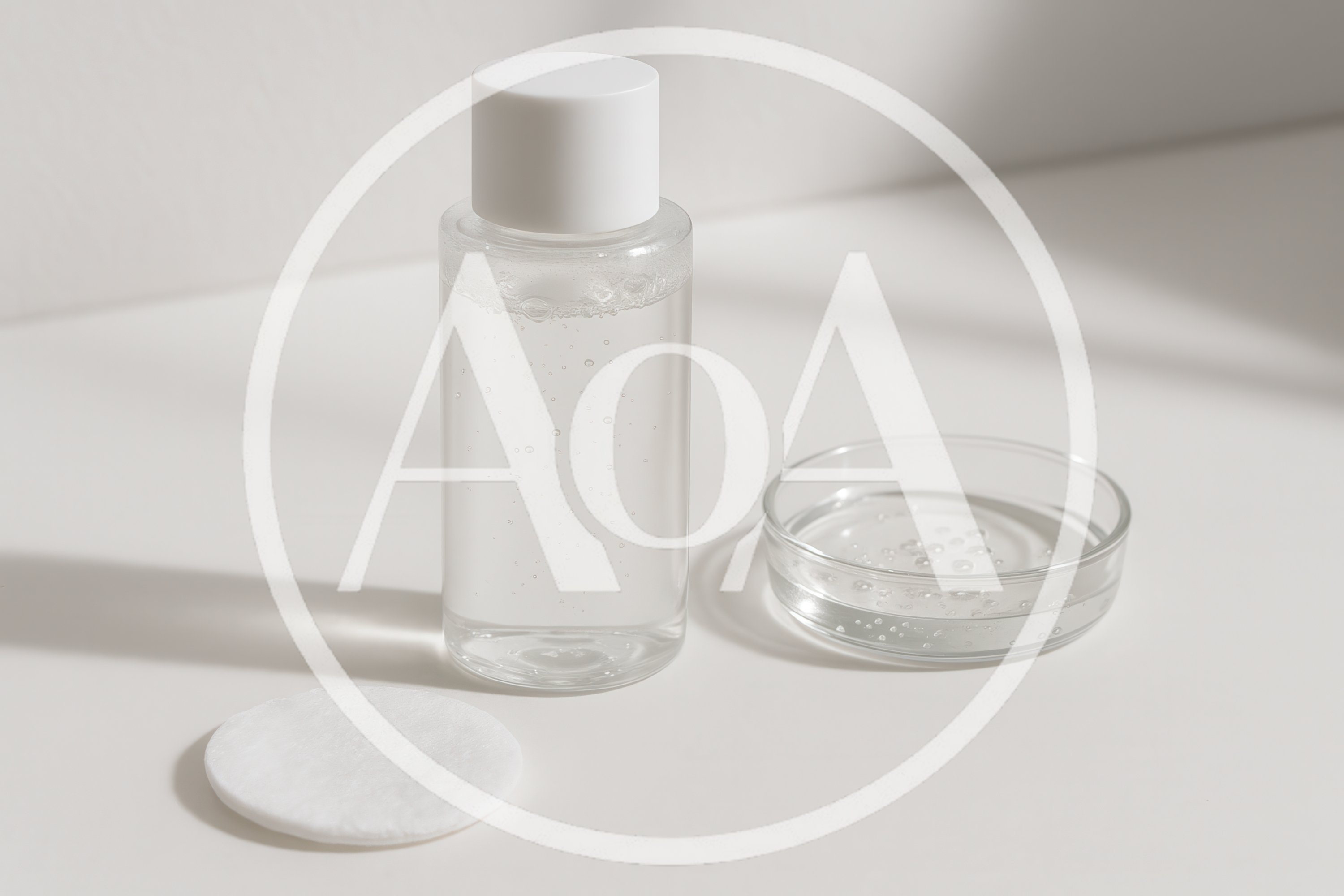 Clear Skincare Toner Bottle With Cotton Pad