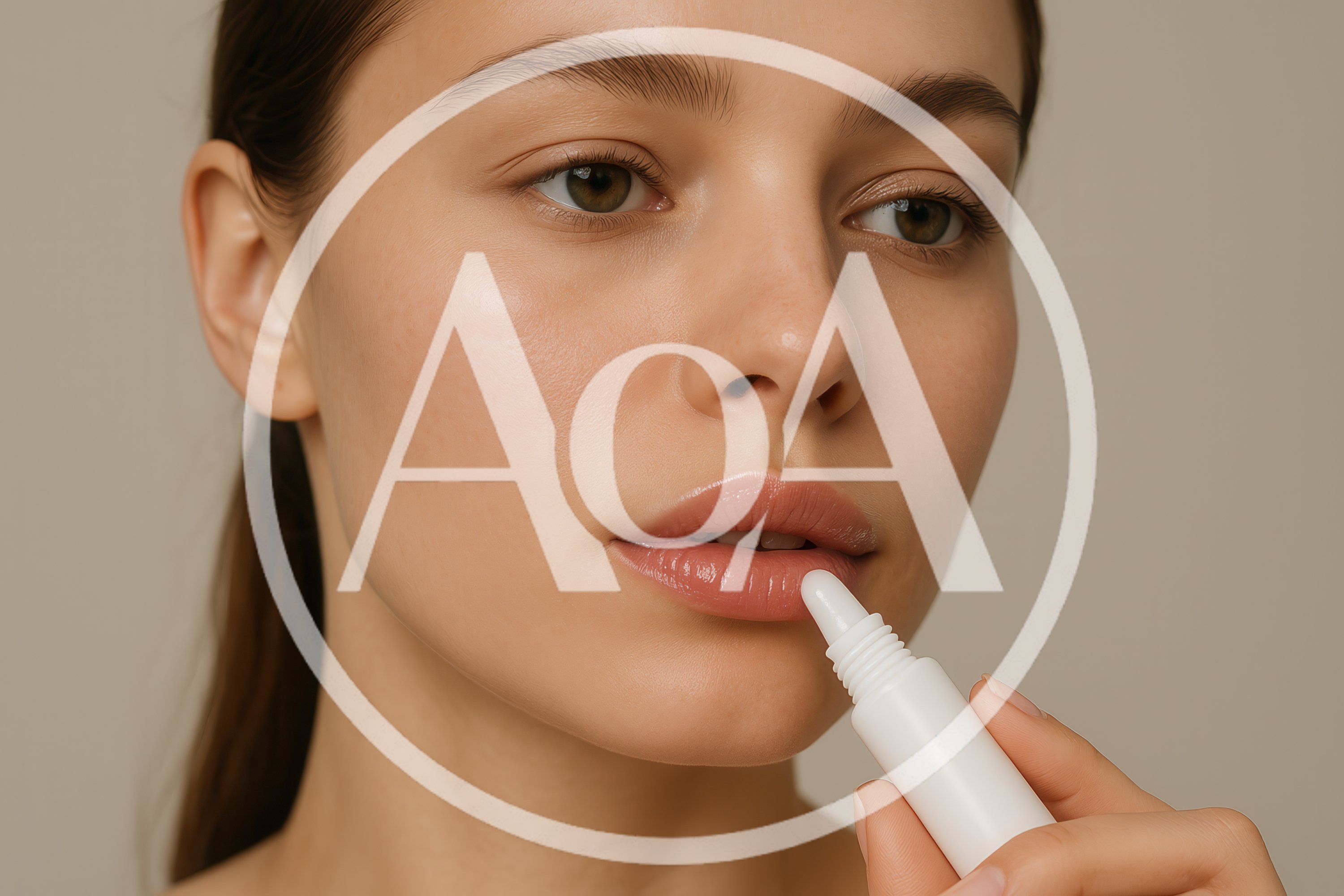 Young Woman Applying Lip Balm To Her Lips
