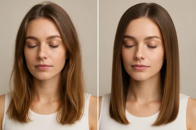 Before And After Hair Smoothing Treatment Comparison