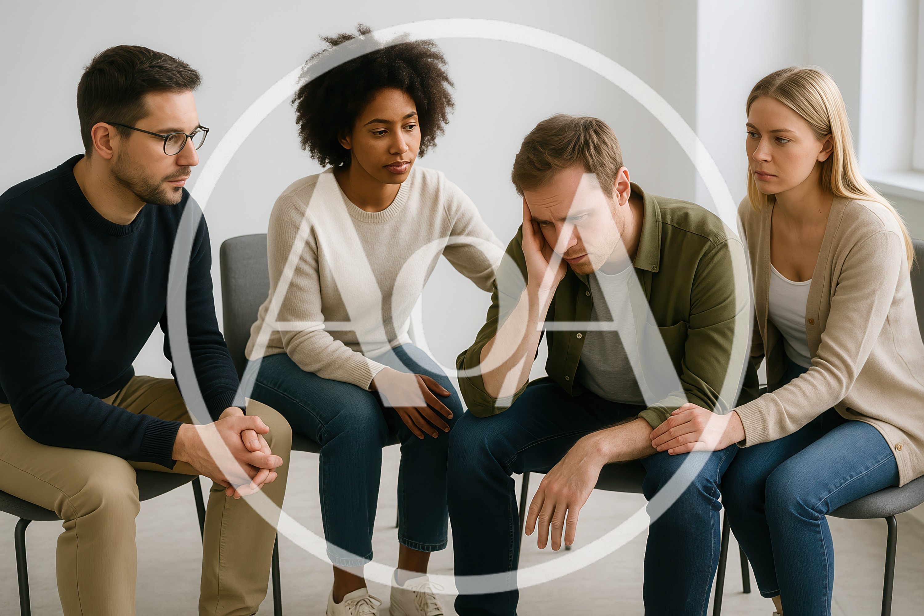 Diverse Group Participating In A Support Group Session