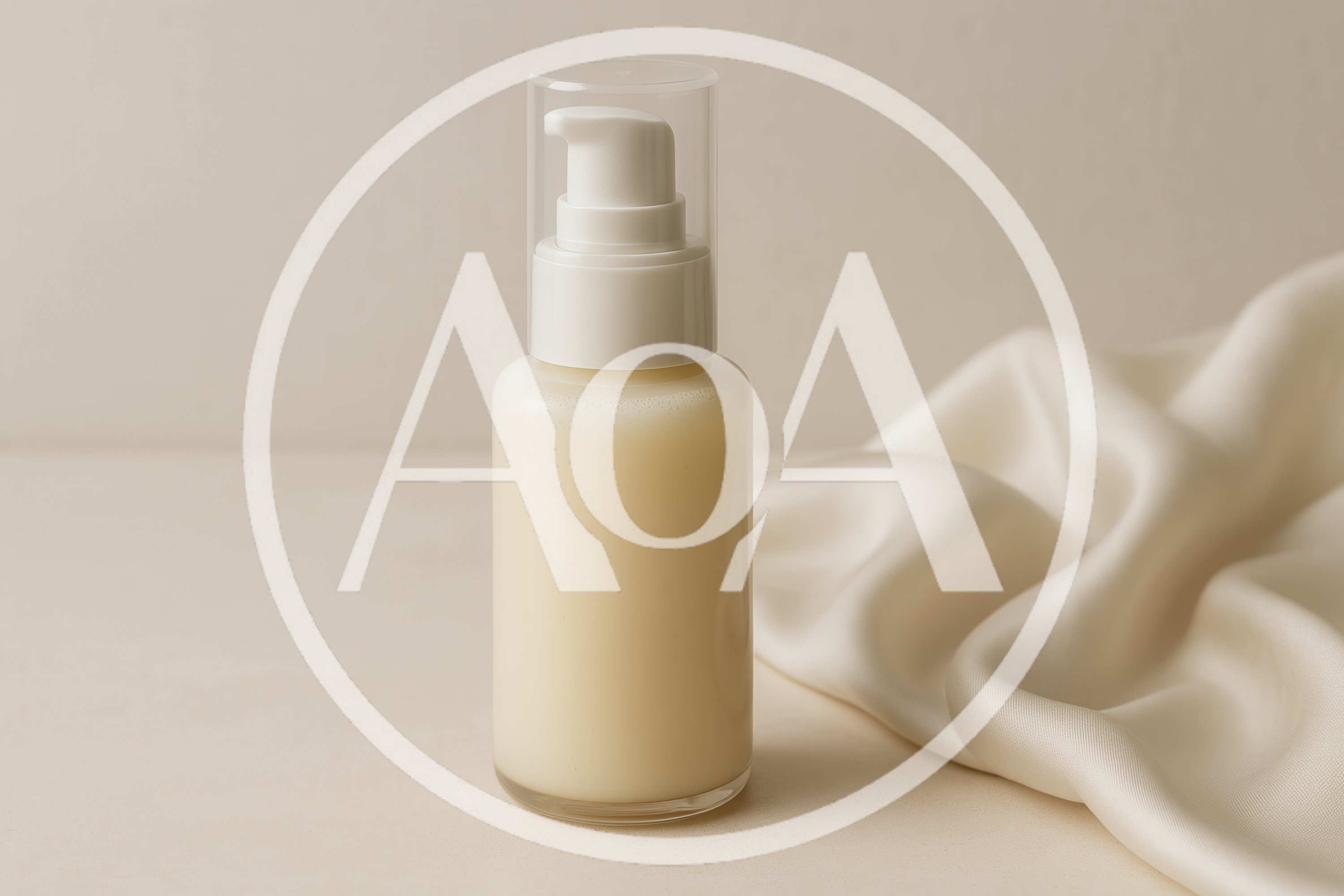 Cosmetic Pump Bottle With Silk Fabric
