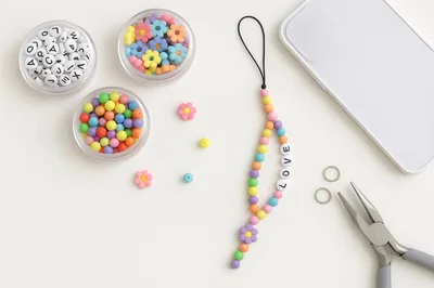DIY Phone Charm Making Kit with Beads and Tools