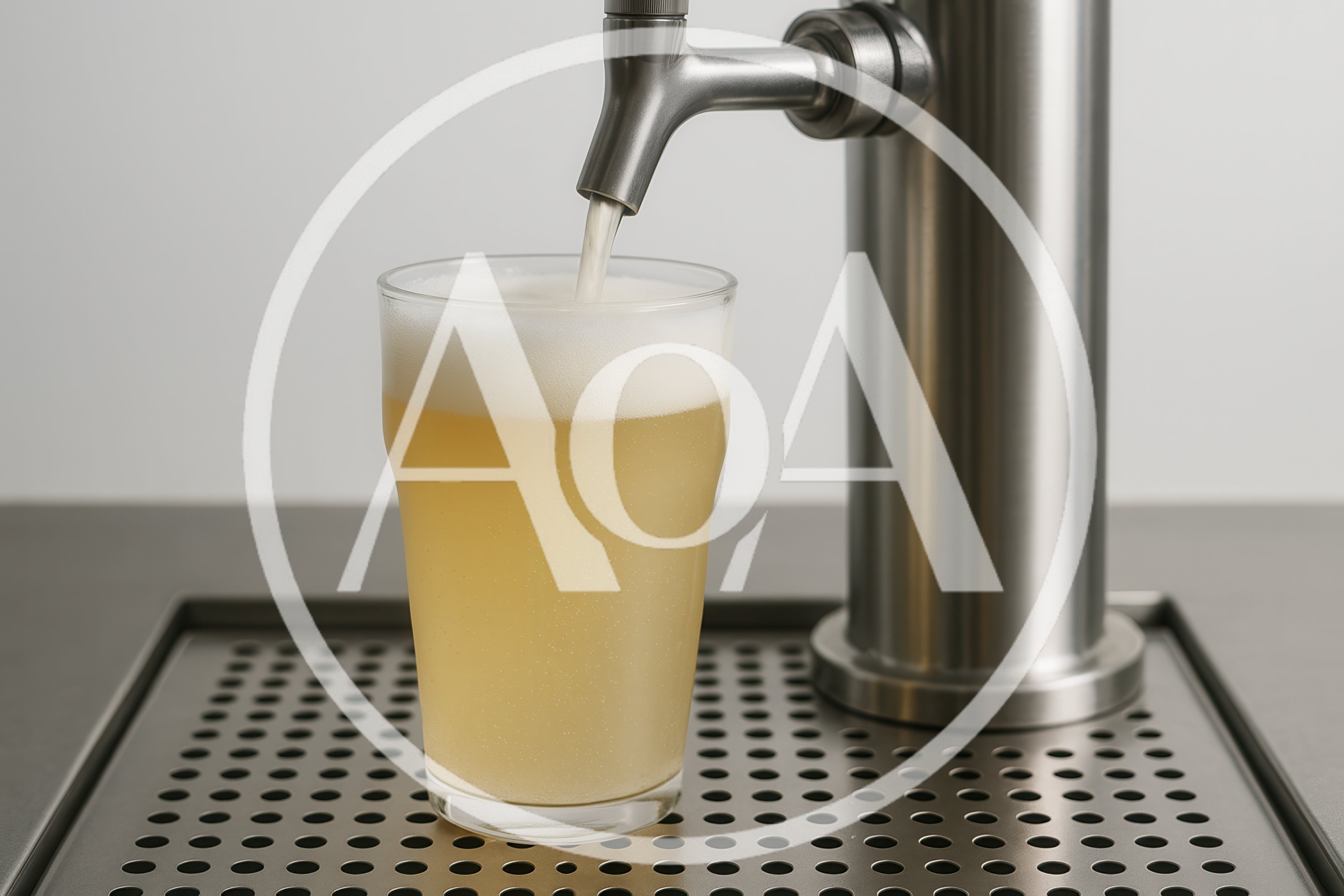 Beer Being Poured From A Stainless Steel Tap
