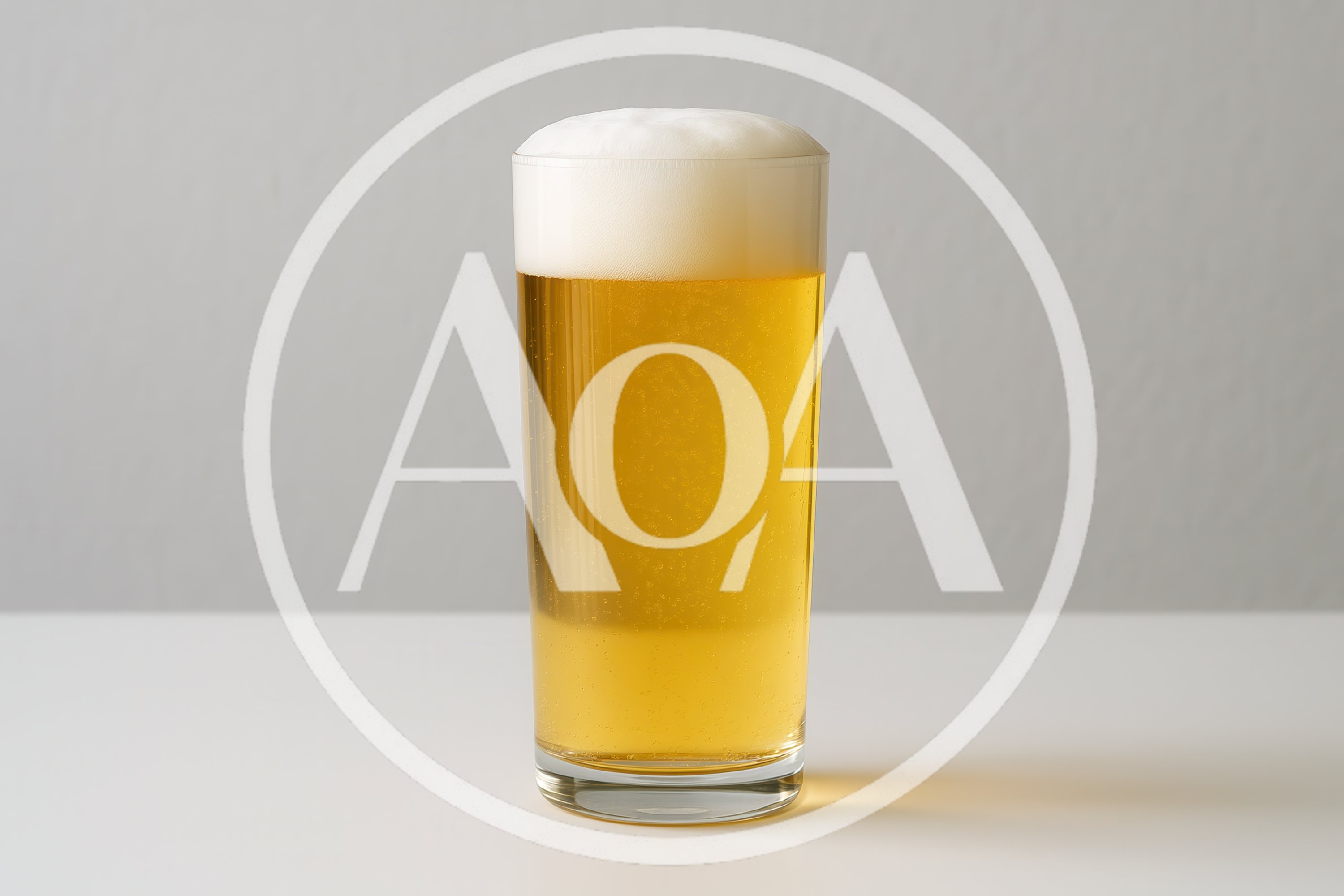 Glass Of Golden Lager Beer With Foam