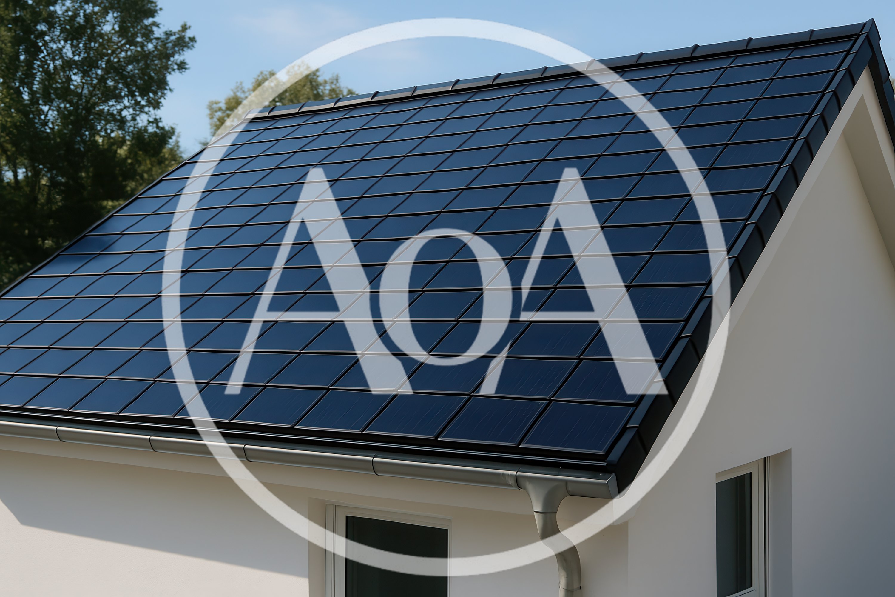 Modern House Roof With Integrated Solar Panel Tiles
