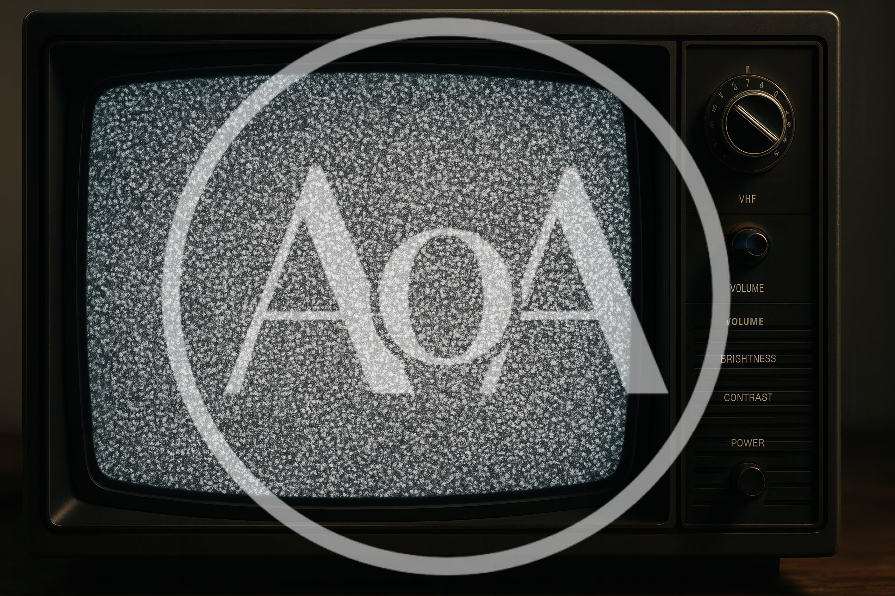 Vintage Television Displaying Static Noise