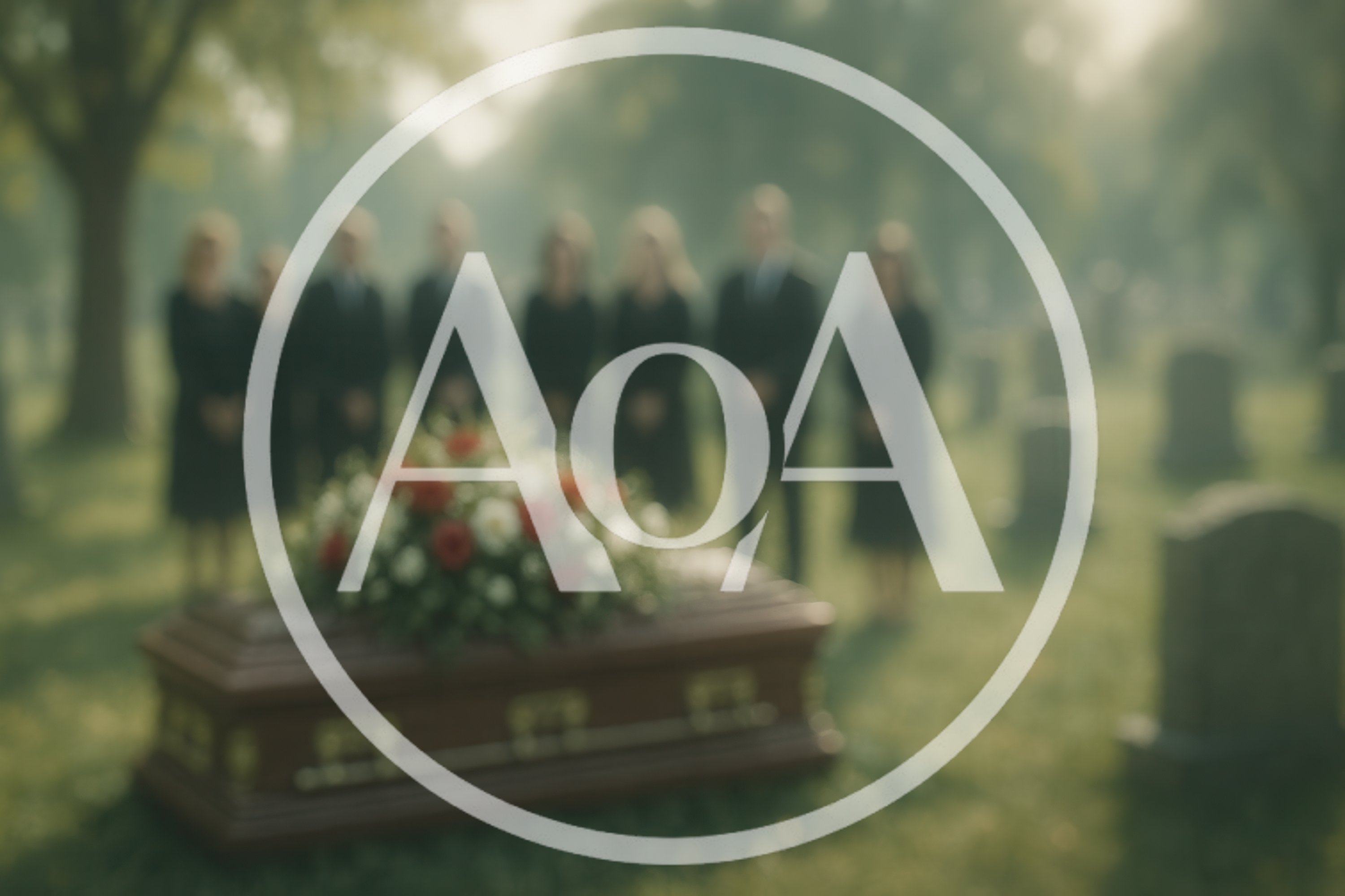 Mourners Standing Behind A Casket At A Funeral