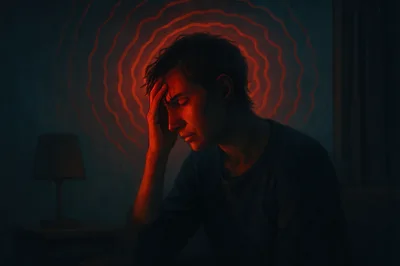 Stressed Man Suffering From A Migraine Headache