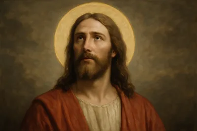 Portrait Of Jesus Christ With Golden Halo