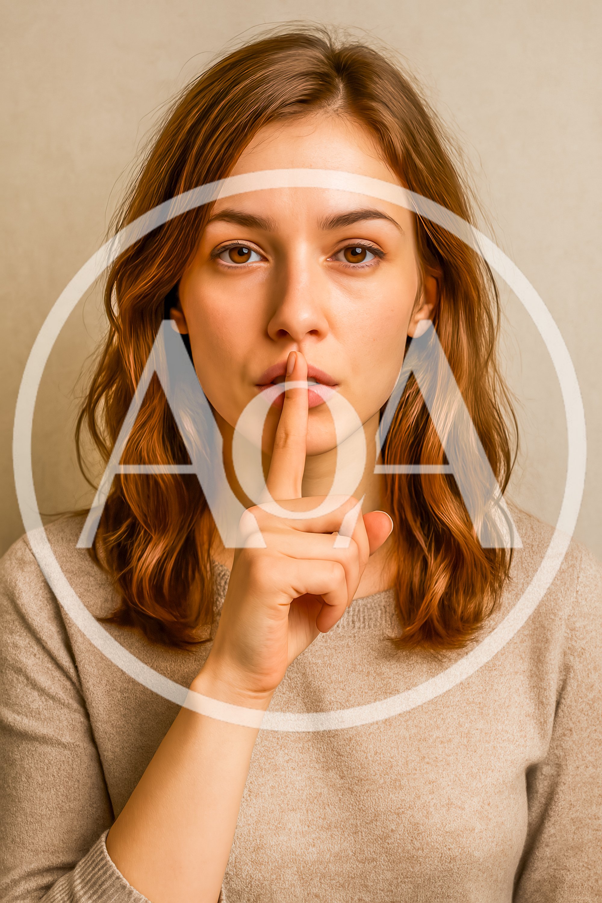 Young Woman Making A Quiet Gesture