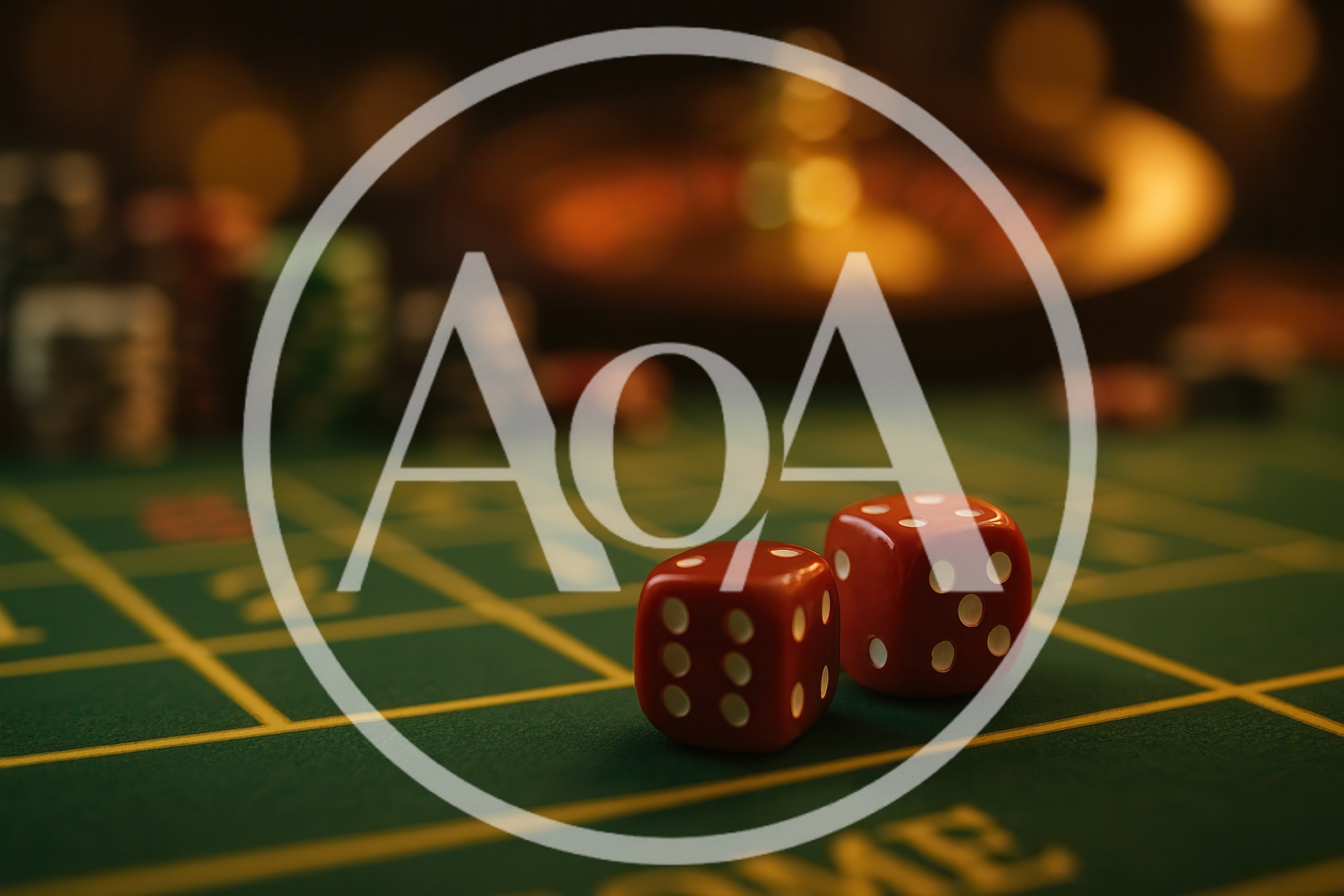 Two Red Dice On A Casino Roulette Table
