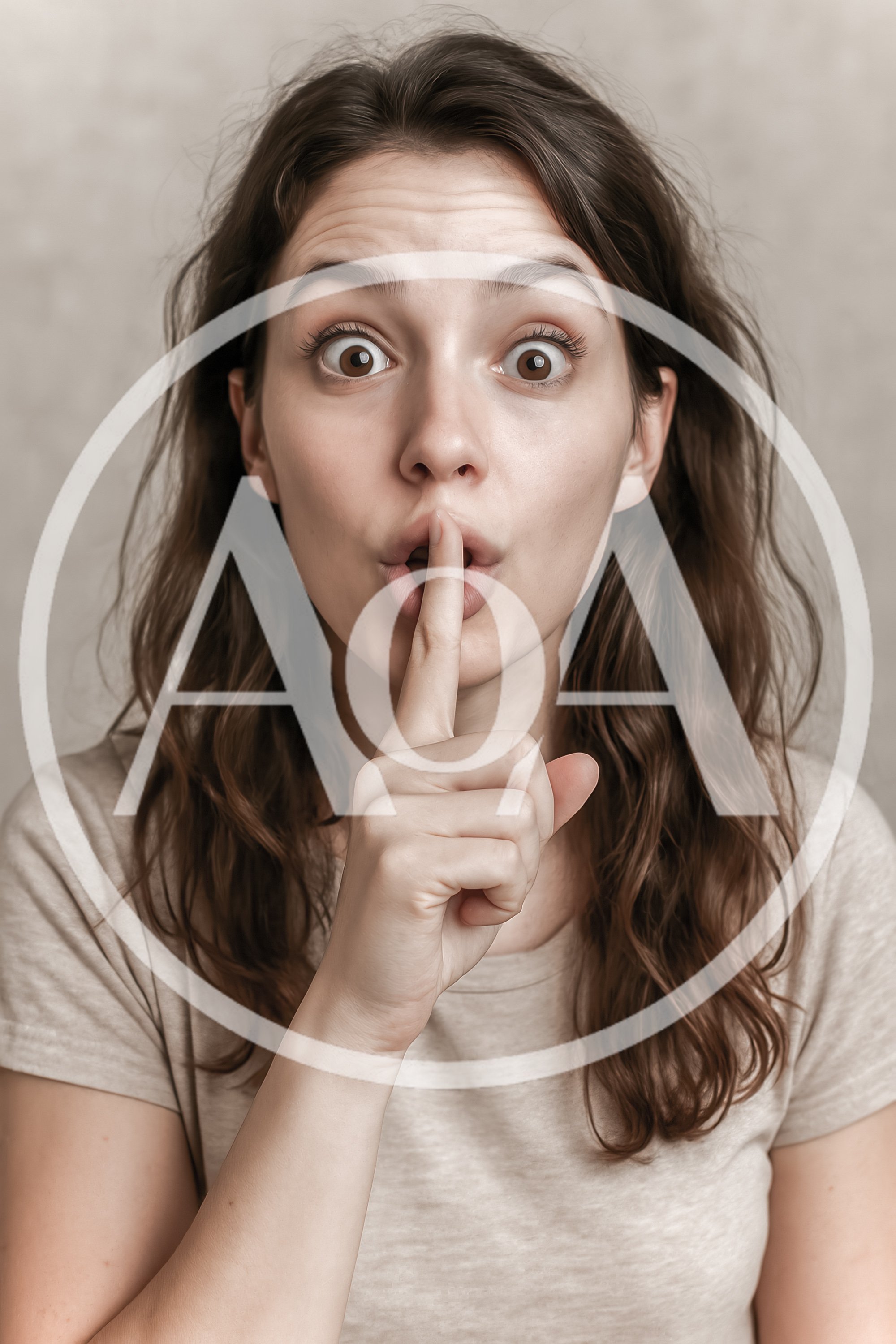 Young Woman Making A Quiet Shushing Gesture
