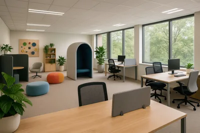 Modern Open Plan Office With Collaborative Workspaces