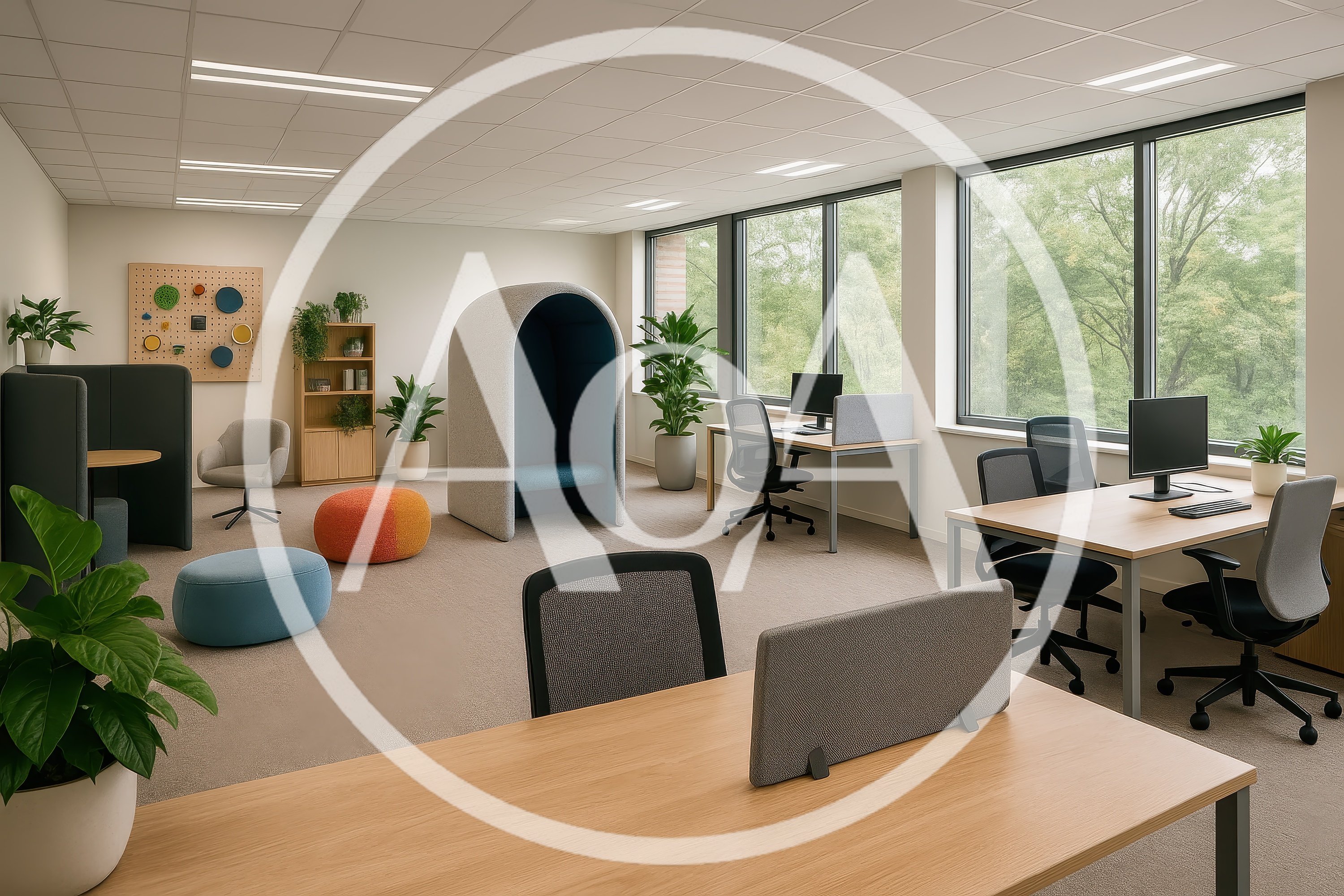 Modern Open Plan Office With Collaborative Workspaces