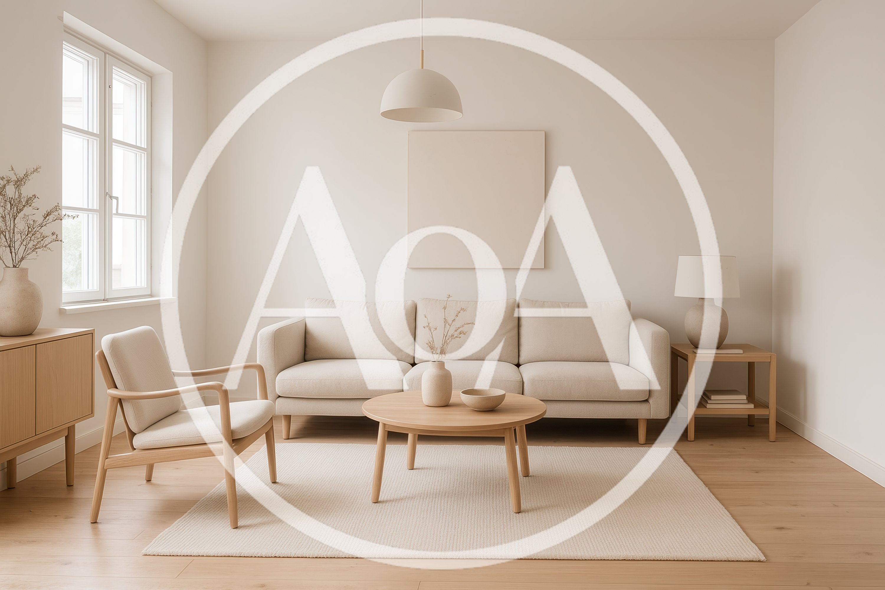 Minimalist Living Room Interior With Neutral Decor