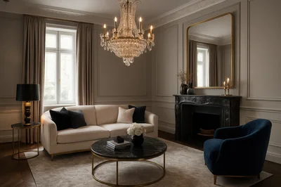 Elegant Living Room With Classic French Interior Design