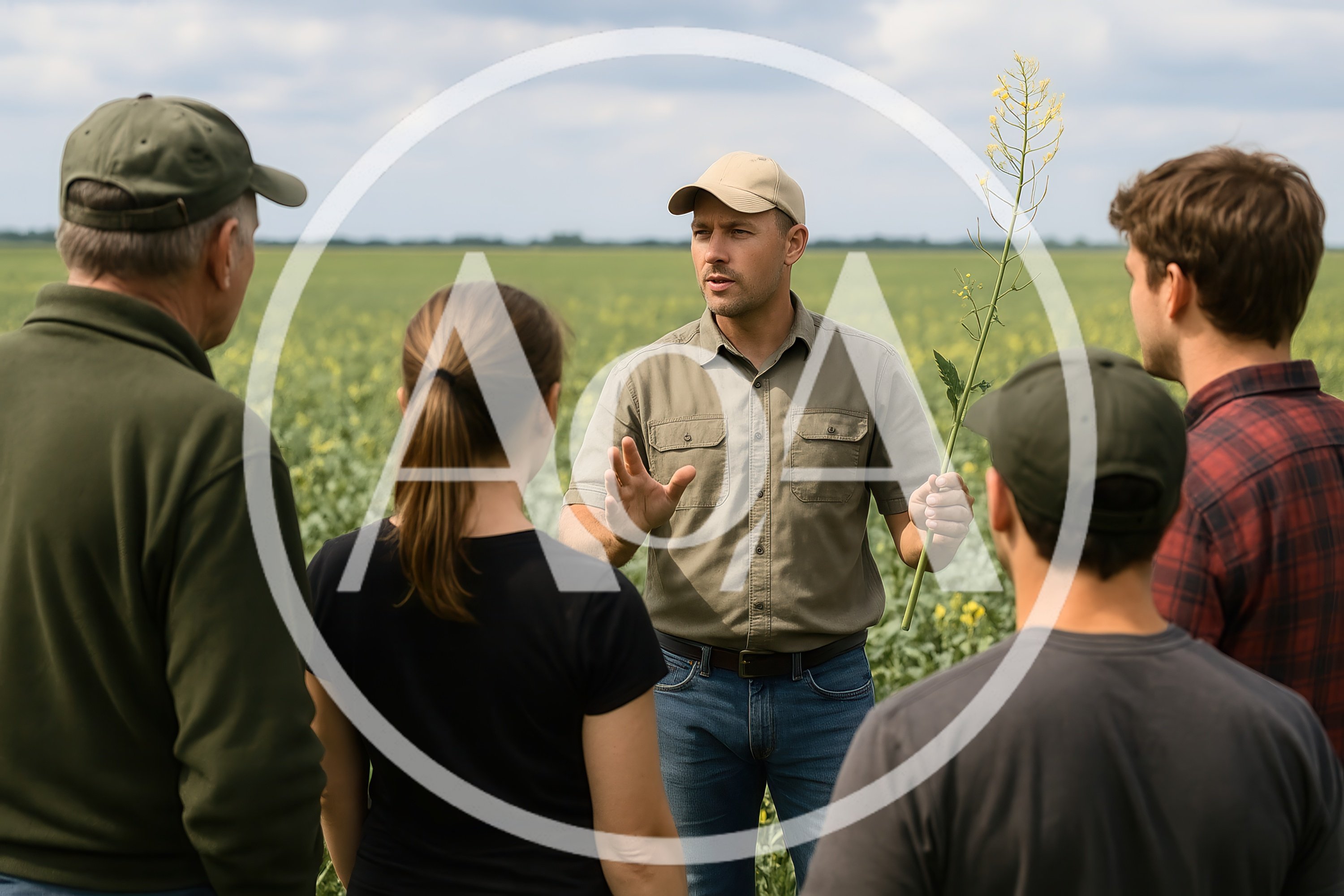 Agricultural Expert Explaining Crop Health To Farmers