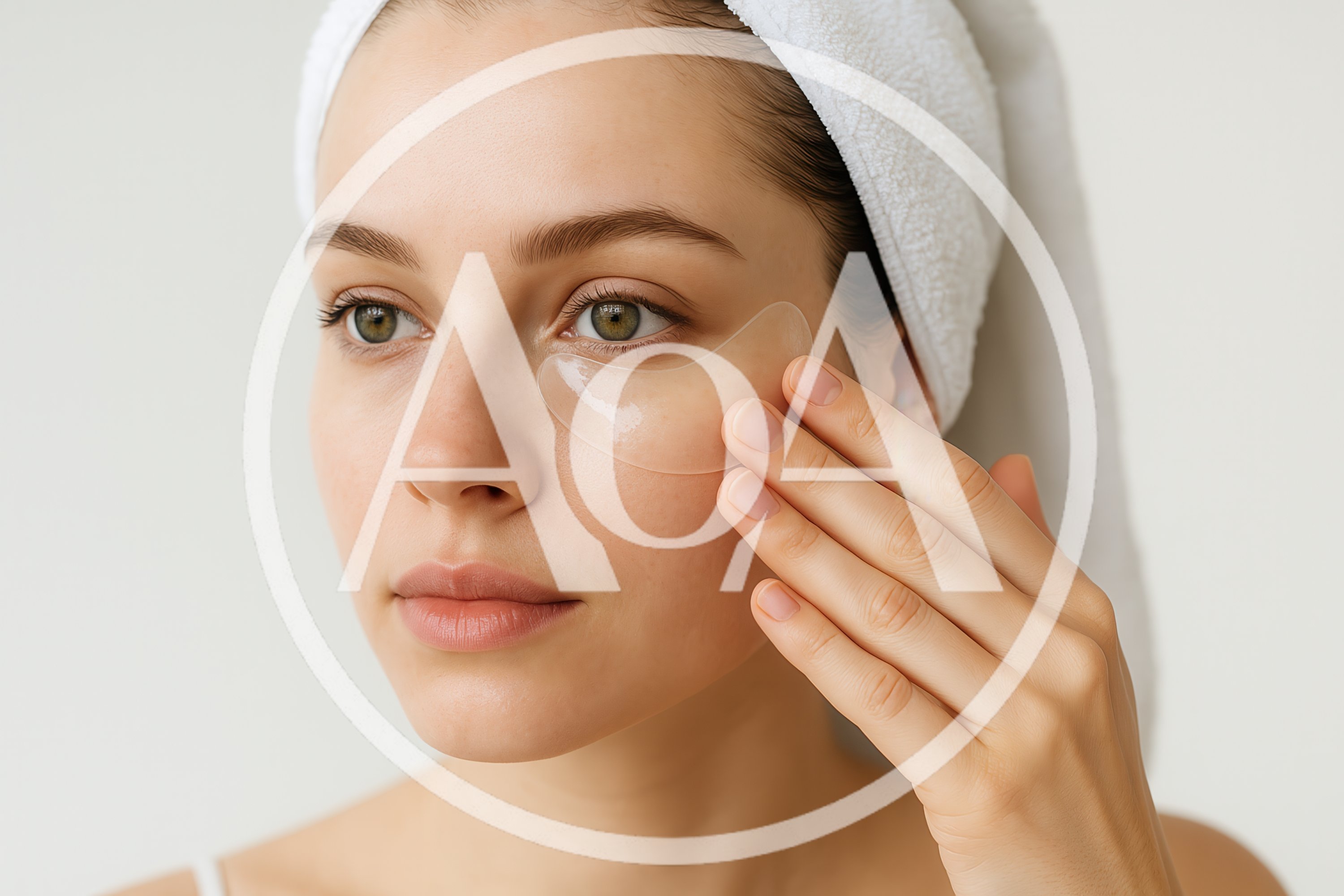 Young Woman Applying Under Eye Patch