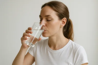 Young Woman Drinking A Glass Of Water