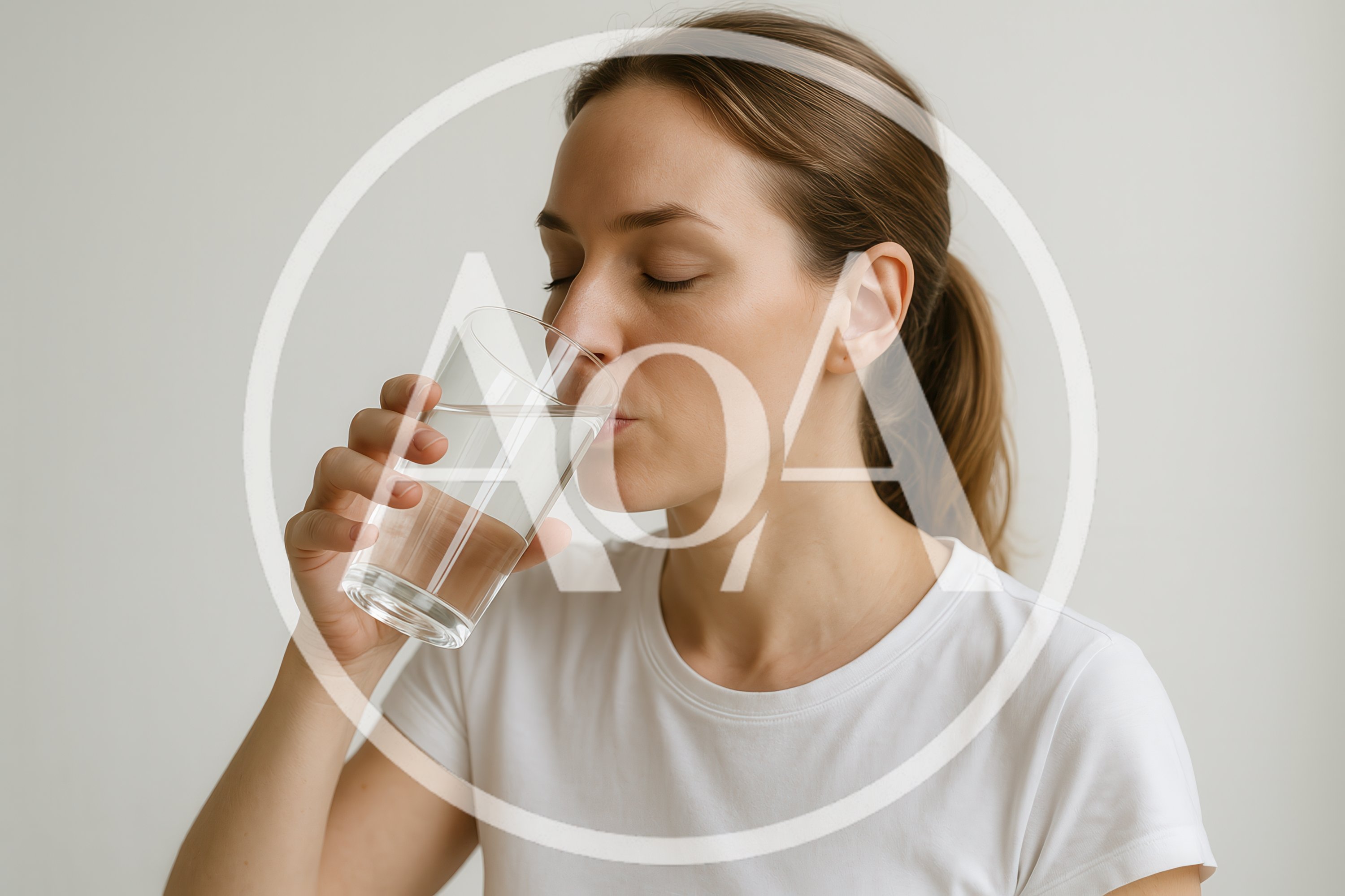 Young Woman Drinking A Glass Of Water