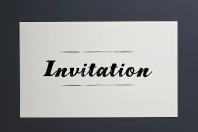 Minimalist Invitation Card On Dark Gray Background