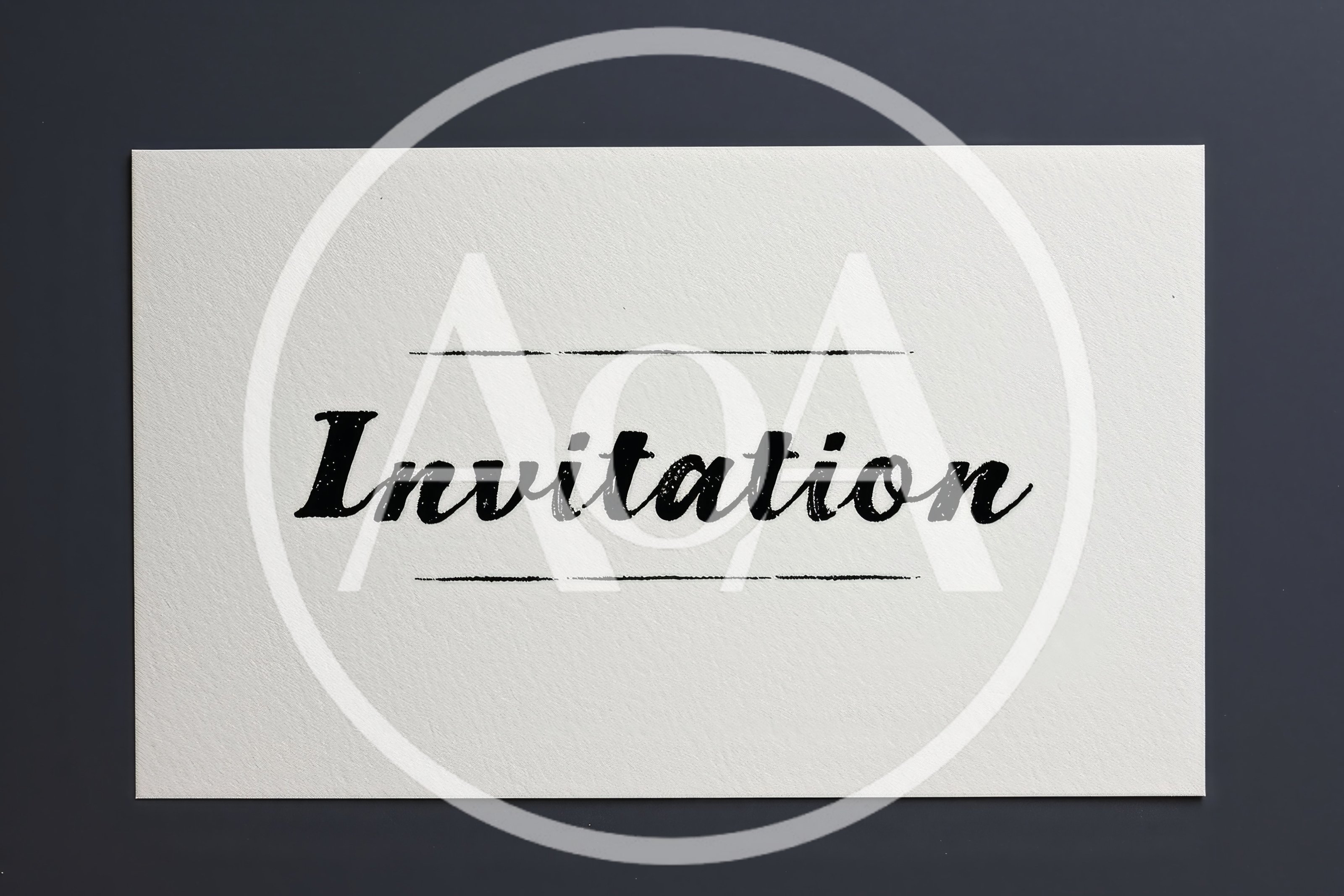 Minimalist Invitation Card On Dark Gray Background