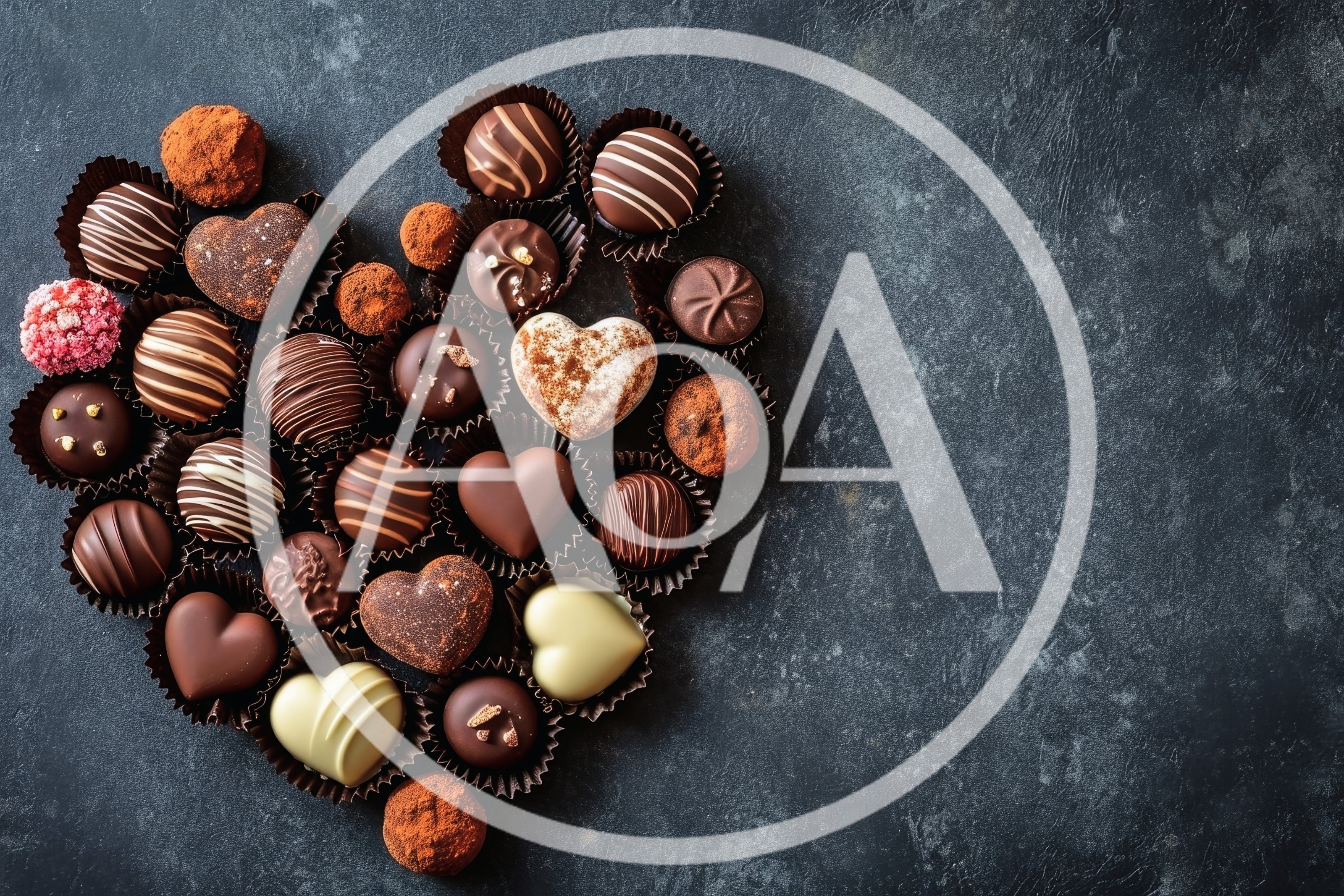 Assorted Chocolate Truffles Arranged in a Heart Shape