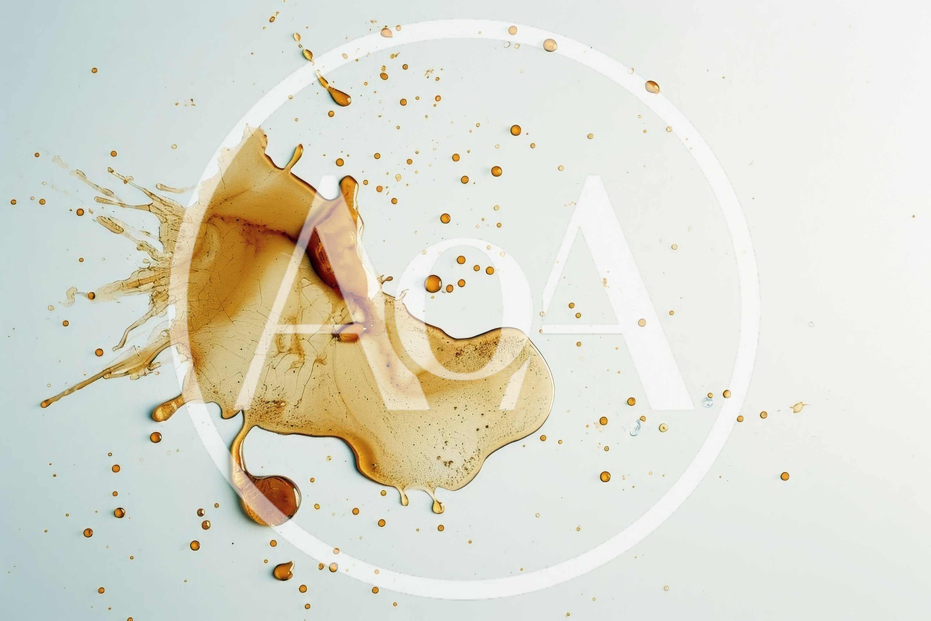 Brown Liquid Splatter On White Background