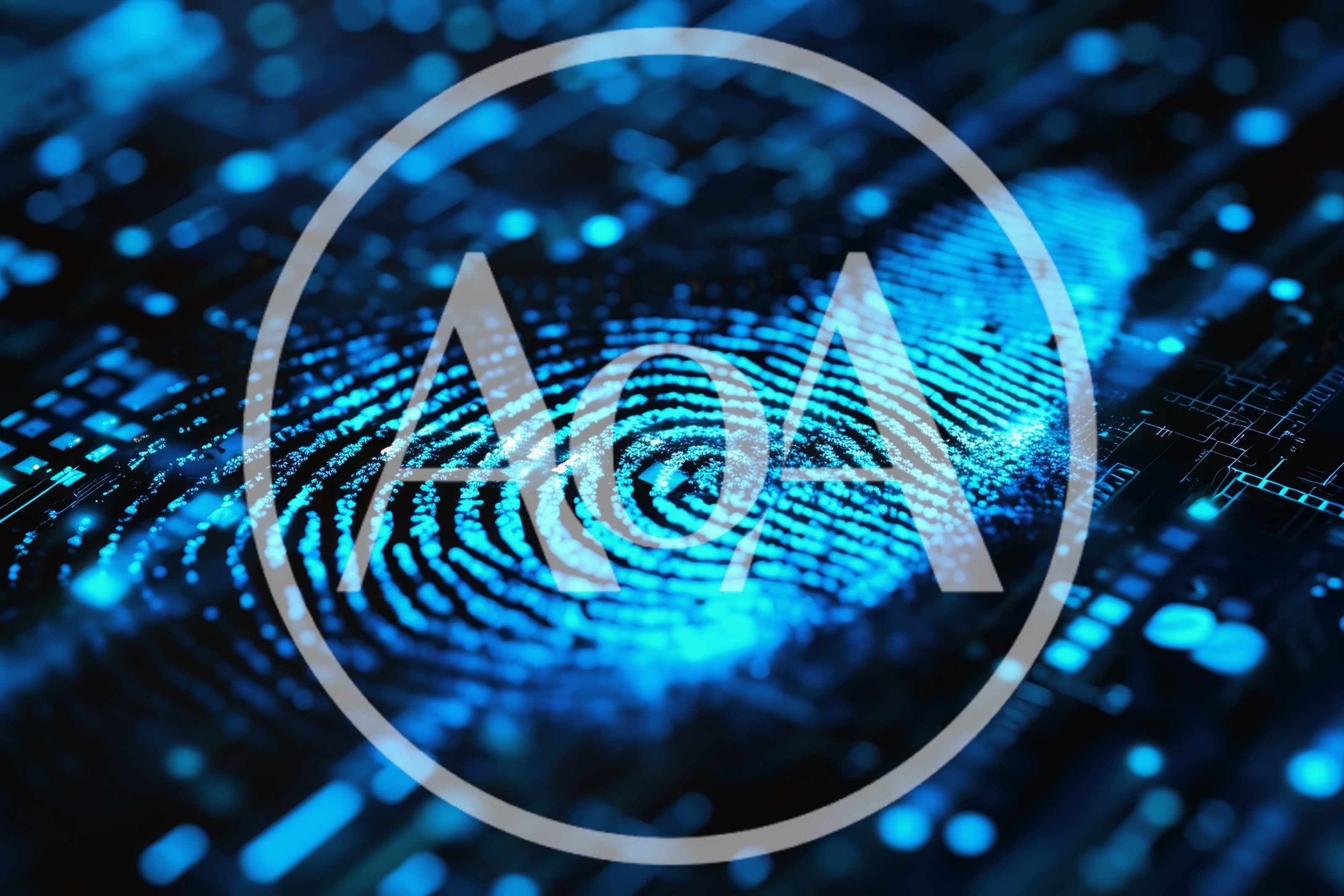 Digital Fingerprint Scanning On A Futuristic Circuit Board