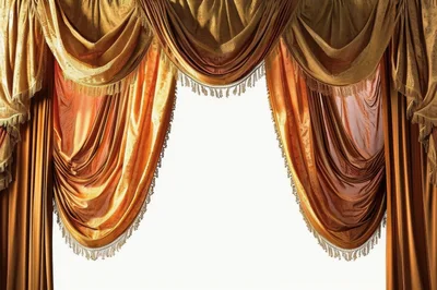 Luxurious Golden Velvet Theater Stage Curtains