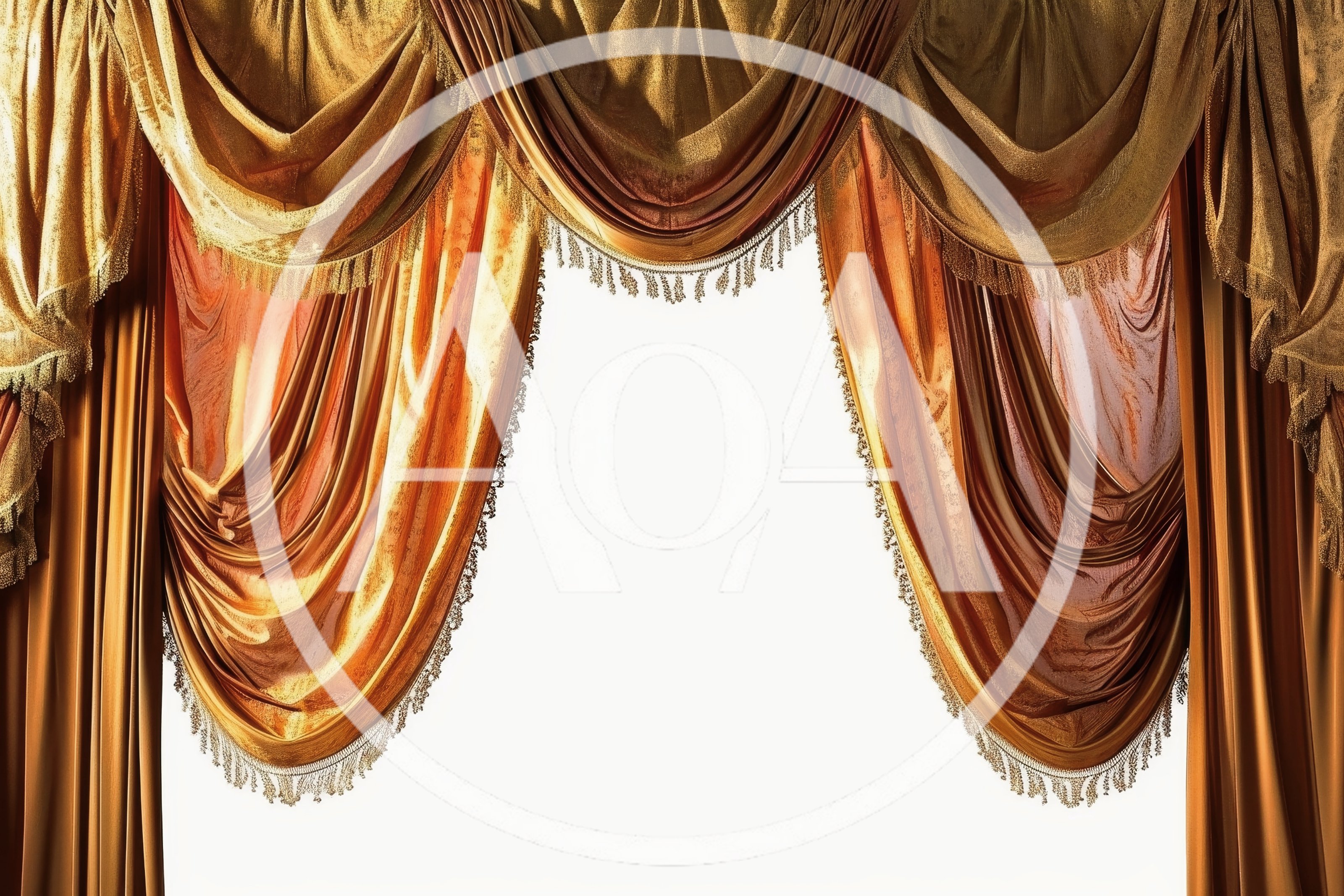 Luxurious Golden Velvet Theater Stage Curtains