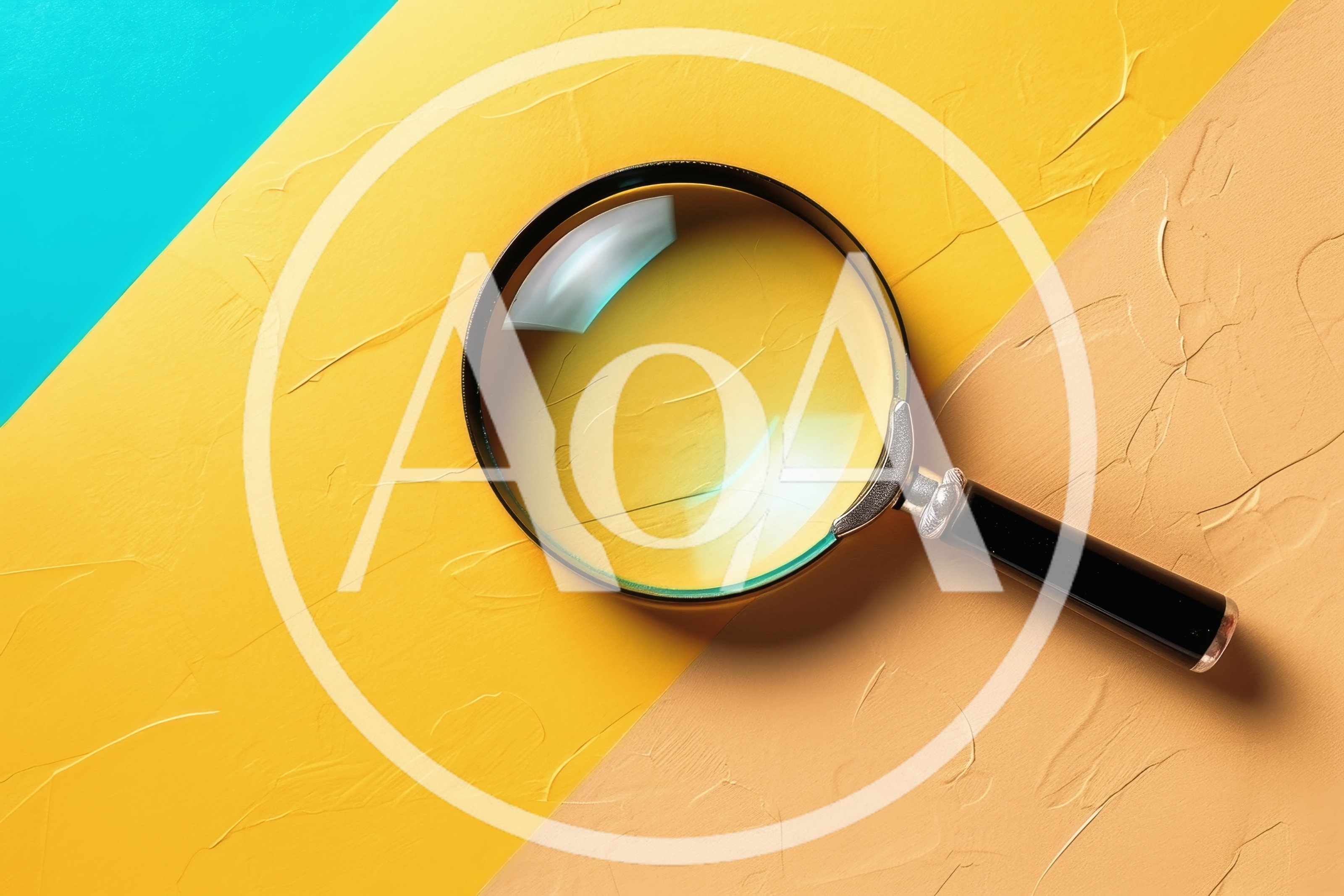 Magnifying Glass On Textured Yellow And Blue Background