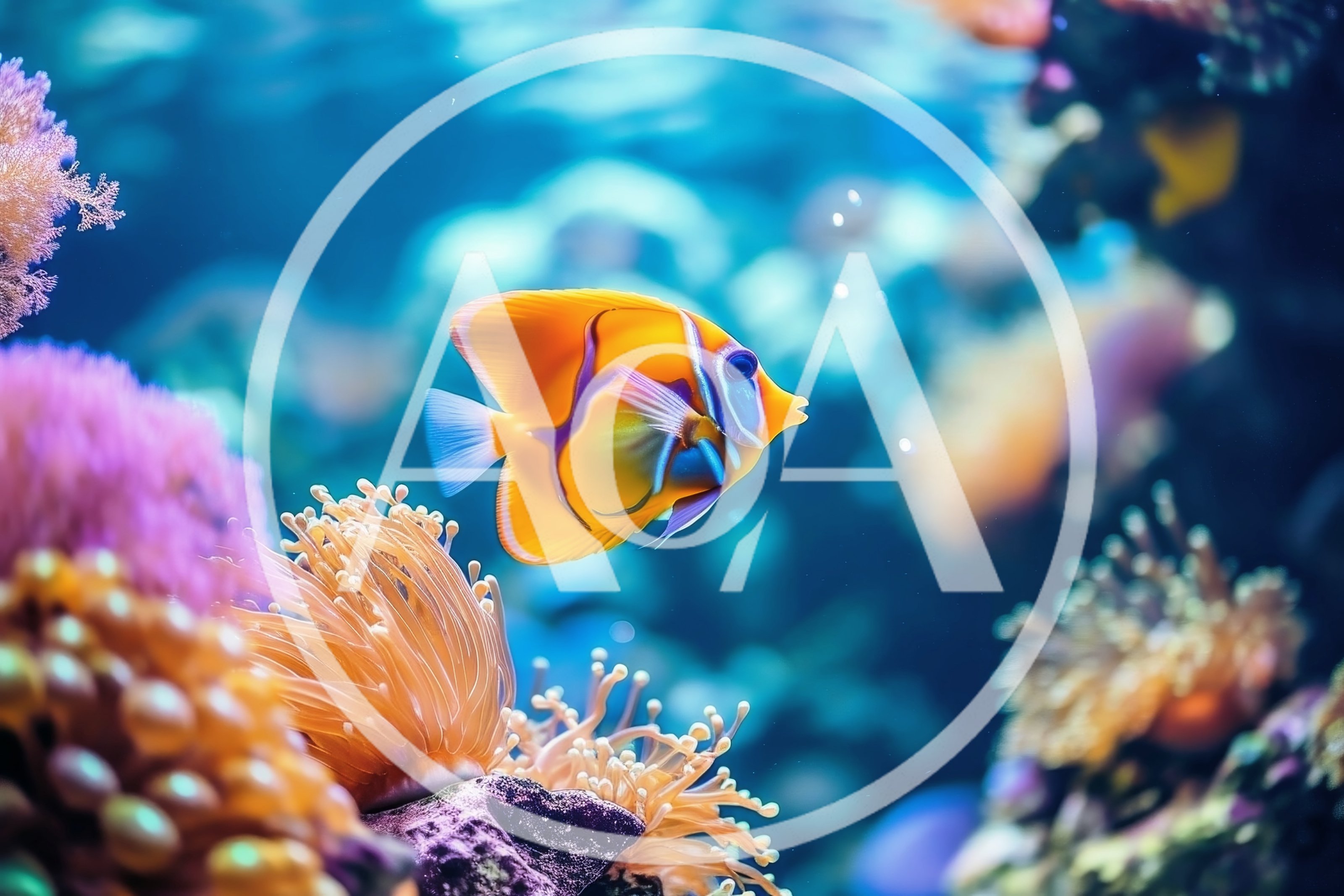 Vibrant Tropical Angelfish Swimming Among Coral Reef