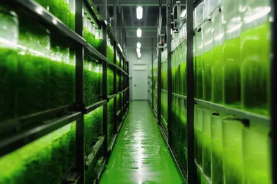 Industrial Algae Cultivation Facility With Vertical Photobioreactors