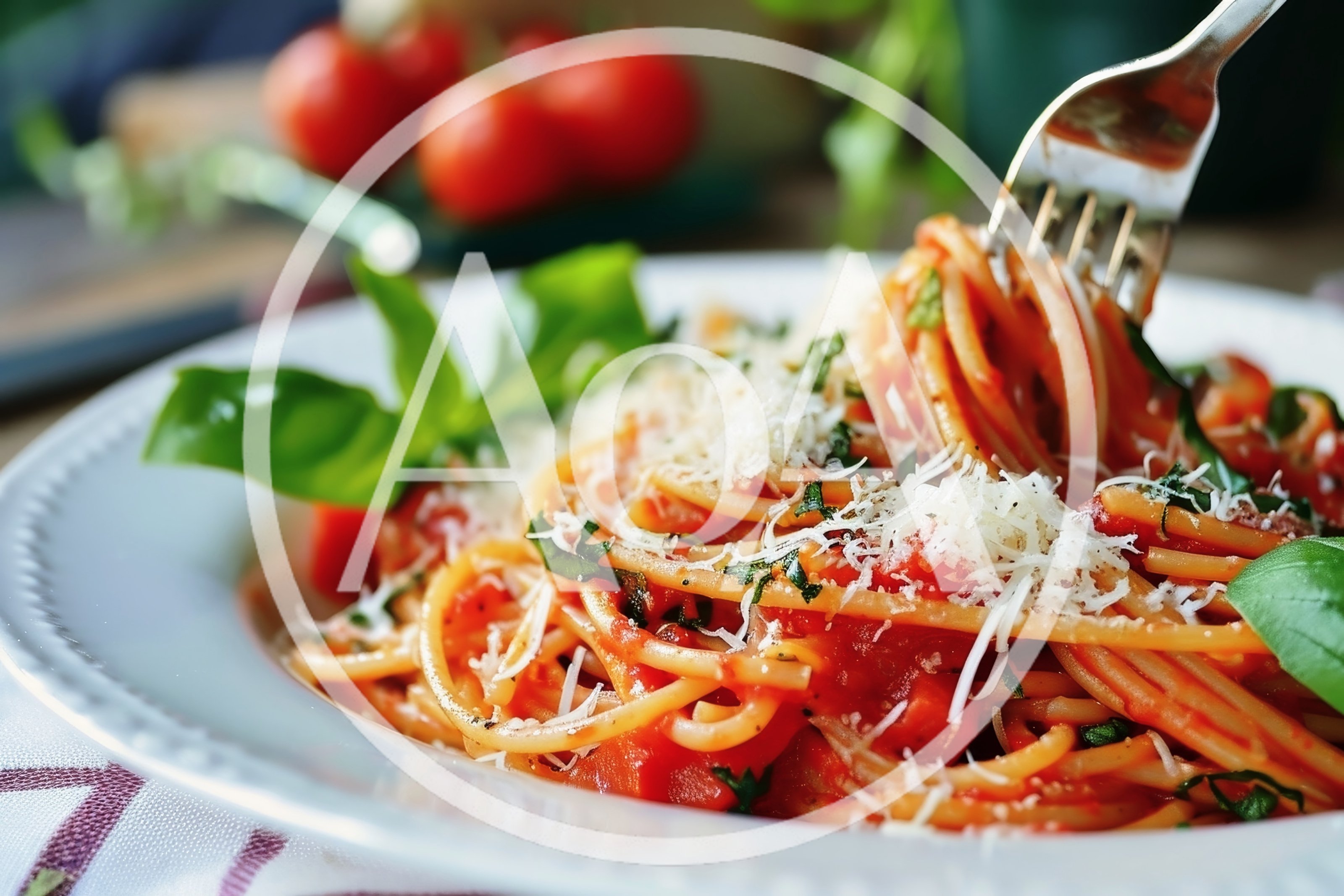 Spaghetti With Tomato Sauce And Parmesan Cheese