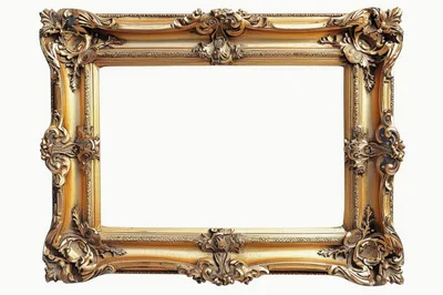 Ornate Antique Gold Picture Frame Isolated