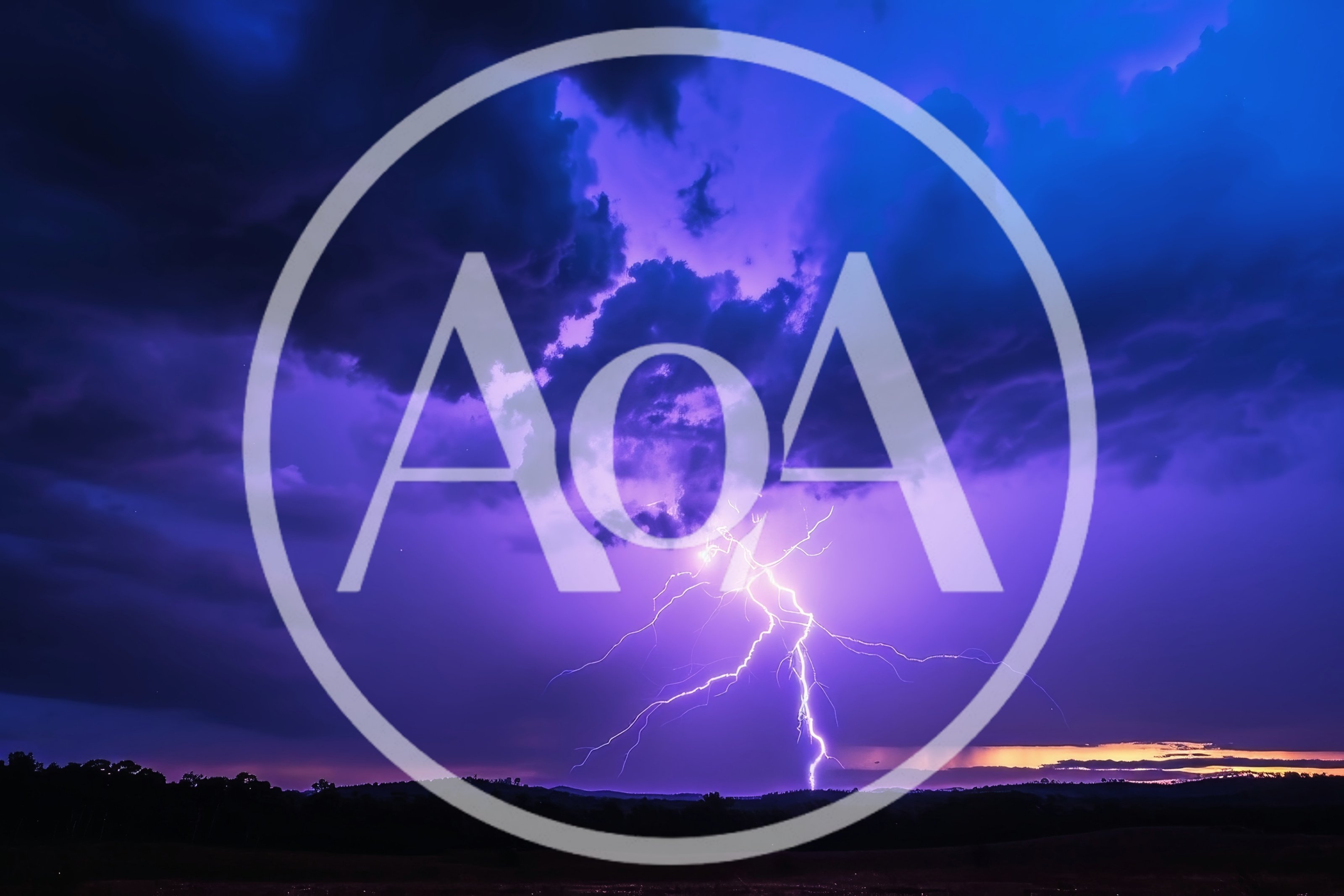 Dramatic Lightning Strike Over Dark Rural Landscape