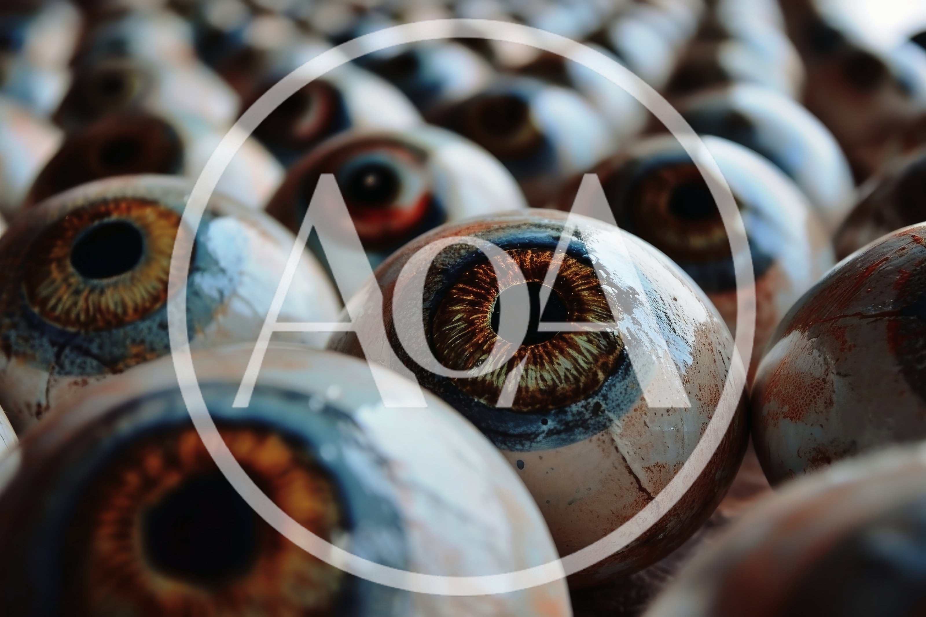 Close Up Of Many Realistic Artificial Human Eyeballs