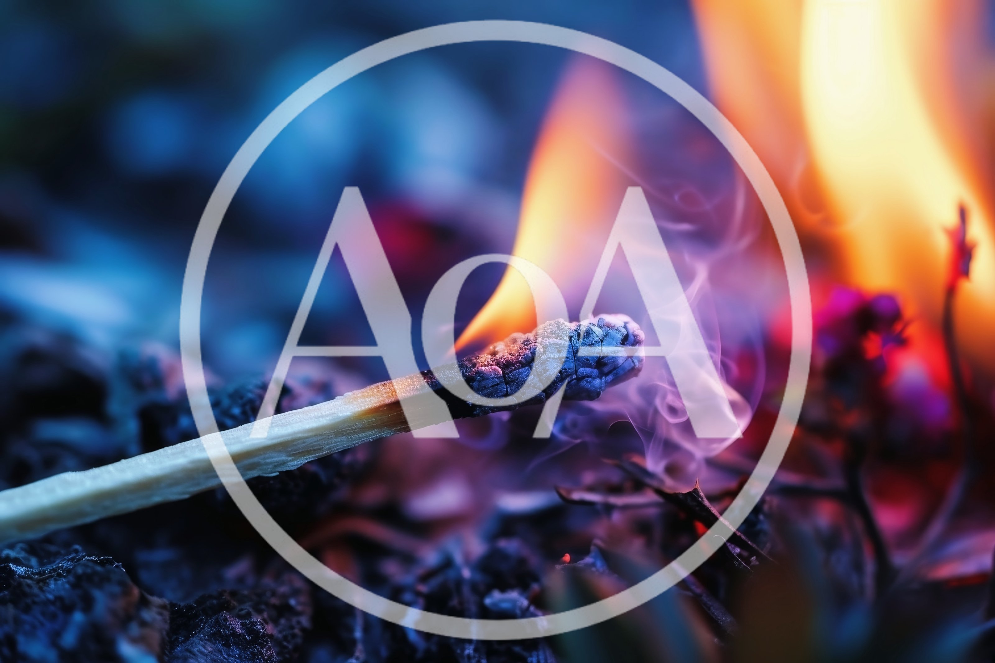 Burning Matchstick With Smoke And Vibrant Flames