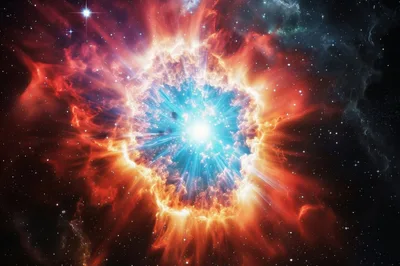 Supernova Explosion In Deep Space Nebula