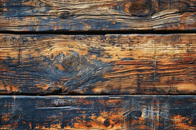 Weathered Wooden Planks With Dark Stained Texture