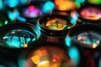 Macro Close Up Of Multiple Camera Lens Elements