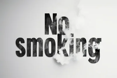 No Smoking Text Design With Smoke Effects