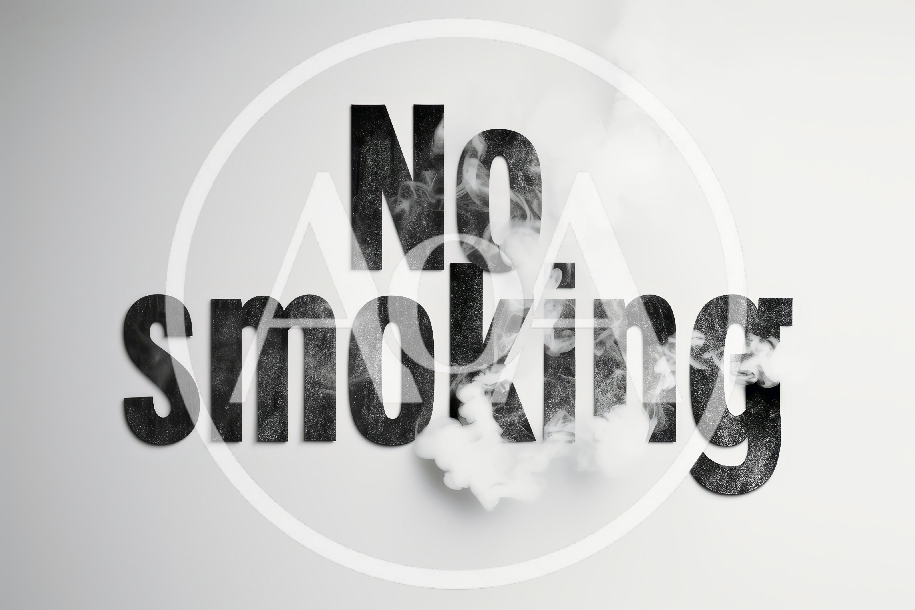No Smoking Text Design With Smoke Effects