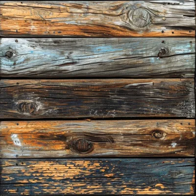 Weathered Horizontal Wooden Planks With Visible Knots