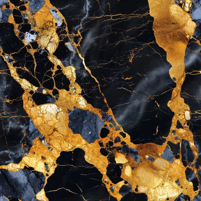 Seamless Black And Gold Marble Texture Background